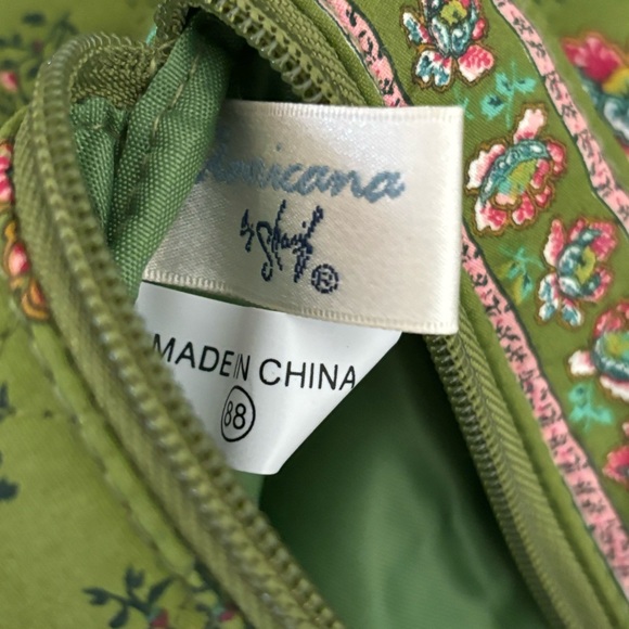 Americana by Sharif Patterned Cosmetic Green Zip Bag Set - Picture 4 of 13